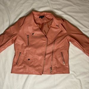 Pink fashionnova faux leather jacket